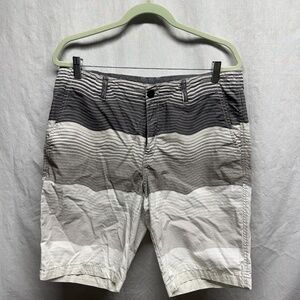 Gray and White Striped Calvin Klein Shorts